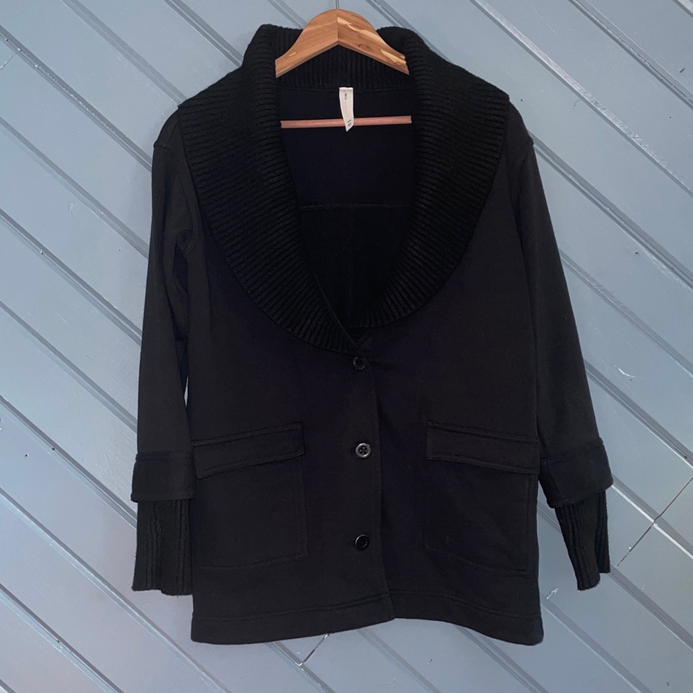 Daily Practice Black V-Neck Oversized Cardigan